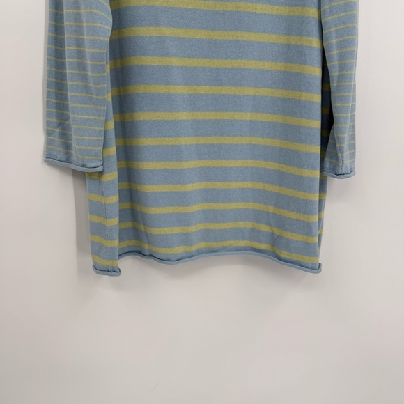 Talbots Women’s Sweater Silk Cotton Size 1XP Blue Stripe Pullover 3/4 Sleeve - Picture 3 of 8